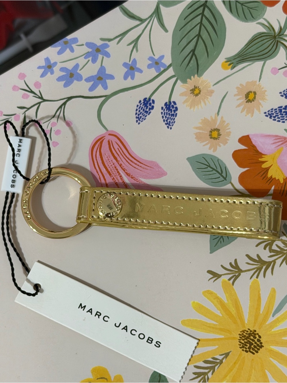 Marc Jacobs Gold Keyring New